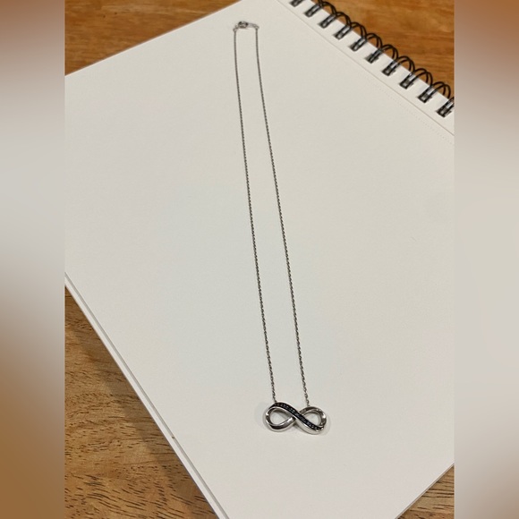 Blue Diamond Accent Sideways infinity necklace - Picture 2 of 3